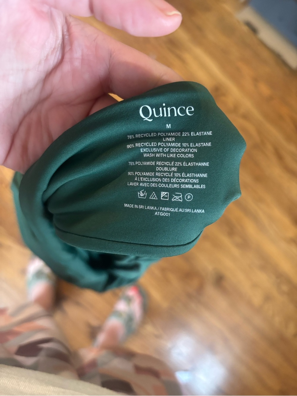 Quince Deep Green V-Neck One-Piece Swimsuit - Picture 5 of 5